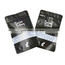 8oz Aluminum Foil Heat Seal Plastic Matte Black Stand up Plastic Pouch With Zipper and Window thumbnail-5