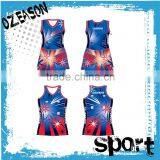 100% Polyester Sublimation Transfer Netball Dresses Netball Uniform For Women thumbnail-1