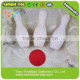 Blister Card Packing Bowling Shaped Eraser Stationery Set thumbnail-1