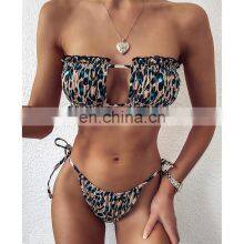 2022 High Quality New Two Pieces Sexy Fashion Bikini Multicolor Pleated Bikini Sexy Girls Swimwear thumbnail-4