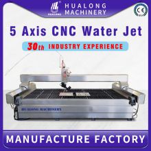 Hualong machinery CNC Water Jet Waterjet Cutting Machine 5 Axis Stone Cutter for Tile Glass Metal Ceramic Countertop