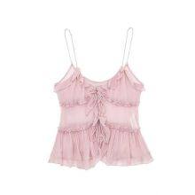 European and American Internet Celebrity INS French Sexy Semi Transparent Layered Vest Top thumbnail-1