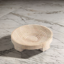 Fruit Snack Candy Servging Bowl Home Decoration Modern Centerpiece Marble Travertine Bowl thumbnail-2