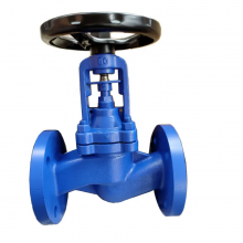 DN100 DN50 PN16 Cast Iron Ductile Iron Flange Bellows Seal Globe Valve Stainless Steel Seal Globe Valve thumbnail-3