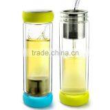 Good Quality Chinese Factory Whole Double Walled Glass Infuser Tea Bottle thumbnail-2