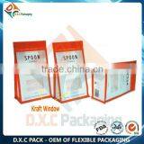 Factory New Food Paper Bag With Window and Zipper in Flat Bottom Shape thumbnail-1