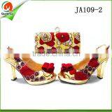 China Wholesale Italian Shoes and Bag Set African Wax Style Yellow Purses Handbags Matching Sandals Shoe thumbnail-3