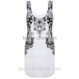 Latest Fashion Design Formal Patterns OEM Elegant Slim White Black Patterns Printed Women Bodycon Dress thumbnail-2