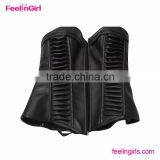 Underbust Zipper Sexy Mature Brown Steampunk Corset thumbnail-6