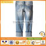 Blasted Blue Crop Jeans China Wholesale Clean Apparel For Kid thumbnail-2