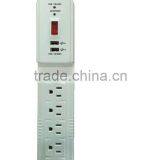ETL Certificate Portable 6 Outlets 15A 125V Surge Protection Extension Socket With 2 USB Ports