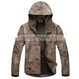 men camo windproof taped softshell jacket in camping & hiking wear