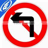 Reflective Adhesive Forbit Turn Left Road Sign
