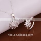 China wholesale elegant Snowflower Design silver jewelry set