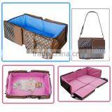 Polyester With Dot Printing Foldable Travel Diaper Bags/ Baby Travel Cot Quality Choice thumbnail-4