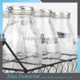 Fancy Transparent Set 6 Vintage Coconut Milk Glass Bottle Recycled Bottle Milk With Stand thumbnail-5