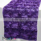 Satin Rosette Table Cloth Table Runner for Wedding Banquet Quality Choice