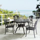 Long-lasting Cast Aluminum Table and Chair Black Aluminum Outdoor Patio Furniture