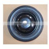 10x1.75 Inch Semi Pneumatic Rubber Wheel With Rib Tread and Steel Rim for Mowers and Handcarts thumbnail-2