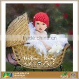 Red Flapper Hat with Pearl Baby Knit Hat For Girl
