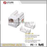 LY-KJ5-23 Made in Ningbo UTP 90 Degree Cat6/cat5e Punch Down 110 Type Keystone Jack