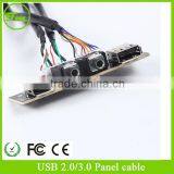 USB2.0*2 Panel Mounted Cable Adding Two Audio AV PCB7420 Port for PC