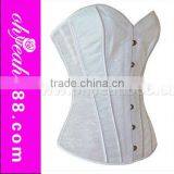 Overbust Pattern Corset Plain White Corset Top to Wear Ouot thumbnail-1