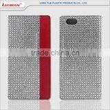 2 Card Slots Color Matching Full Diamond pu Leather Mobile Phone Case for Samsung s6 s7 Edge Plus thumbnail-3