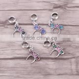 European silver Butterfly hanging pendant dangle bead charm Fits Charm Bracelets