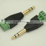 High Quality Enviromental Protection 6.35mm Stereo Audio Jack Gold Plated thumbnail-3