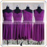 RSE66 Royal Purple Knee Length Chiffon Bridesmaid Dress Patterns