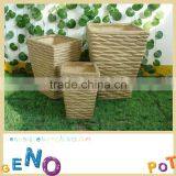 New Concept Wicker Fiberglass Flower Pot Planter for Garden Decoration thumbnail-2