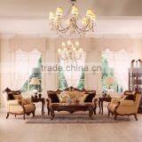 French Style Luxury Leather Sofa Set/Perfect Color Matching Living Room Furniture Sofa Set thumbnail-1