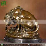 Brass Lion And Snake Sculpture thumbnail-1