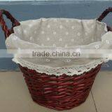 Handmade Wicker Storage Basket Woven Shallow Storage Basket thumbnail-2