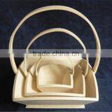 Unfinished Handmade Decorative Wooden Handel Basket Wholesale thumbnail-1