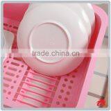 Double-deck Plastic Kitchen Drain Rack Dishes Water Lid Organizer Bowl Shelf thumbnail-2