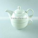 Stock Cheap White Ceramic Tea Cup Pot in One Hot Sale thumbnail-1