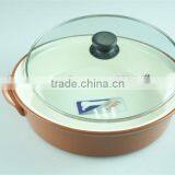 Wholesale Stock Terracotta Colour Casserole With Glass Lid,terracotta Pot thumbnail-2