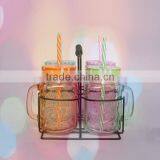 450ml Glass Mason Jar With Handle thumbnail-1