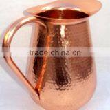 BPA FREE 100% COPPER HAMMERED PITCHER FOR WATER, BEER, MOSCOW MULE, SOLID COPPER WATER JUG thumbnail-3