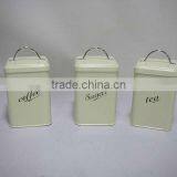 TEA COFFEE SUGAR SET OF 3 STORAGE CONTAINERS CANISTERS