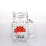 15oz Cute Fruit Decal Glass Mason Jar With Handle thumbnail-3