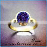Druzy Jewelry Design Rhodium Plated 925 Silver Titanium Drusy Silver Ring thumbnail-1