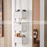 3 Tiers Over the Door Metal and Plastic Hanging Basket Storage Shelf Plastic Basket thumbnail-2