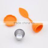 Good Quality Orange Handle Silicone Tea Strainer thumbnail-6