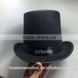 Fashion Black Round Top Hat With Custom Printing Logo Ribbon thumbnail-1