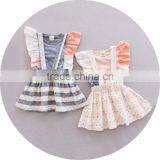 High Quality Baby Girl Baby Clothes Set Fly Sleeve Tee Shirt and Overalls Skirt Two Piece thumbnail-5