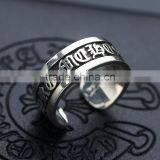 Manufacturer Top Quality Words Patterned Men's Jewelry Mystic Sterling Silver Big Ring for Men thumbnail-2
