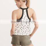 MGOO Black Binding String Tie Up T Shirt Sleeveless Custom Design Sexy Tops For Women thumbnail-3